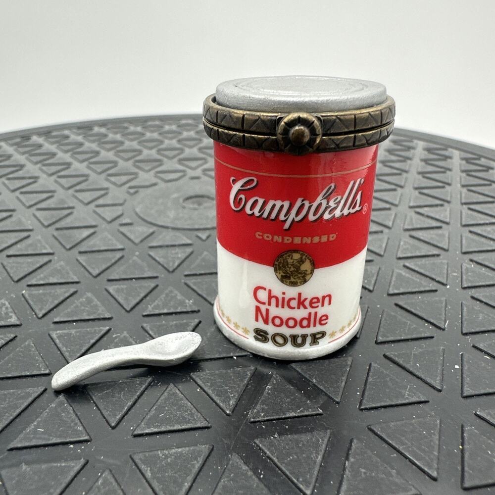 Midwest Cannon Falls Porcelain Trinket Box Campbells Chicken Noodle Soup W/spoon